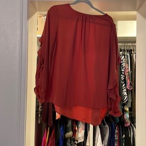 Rust color flowing blouse